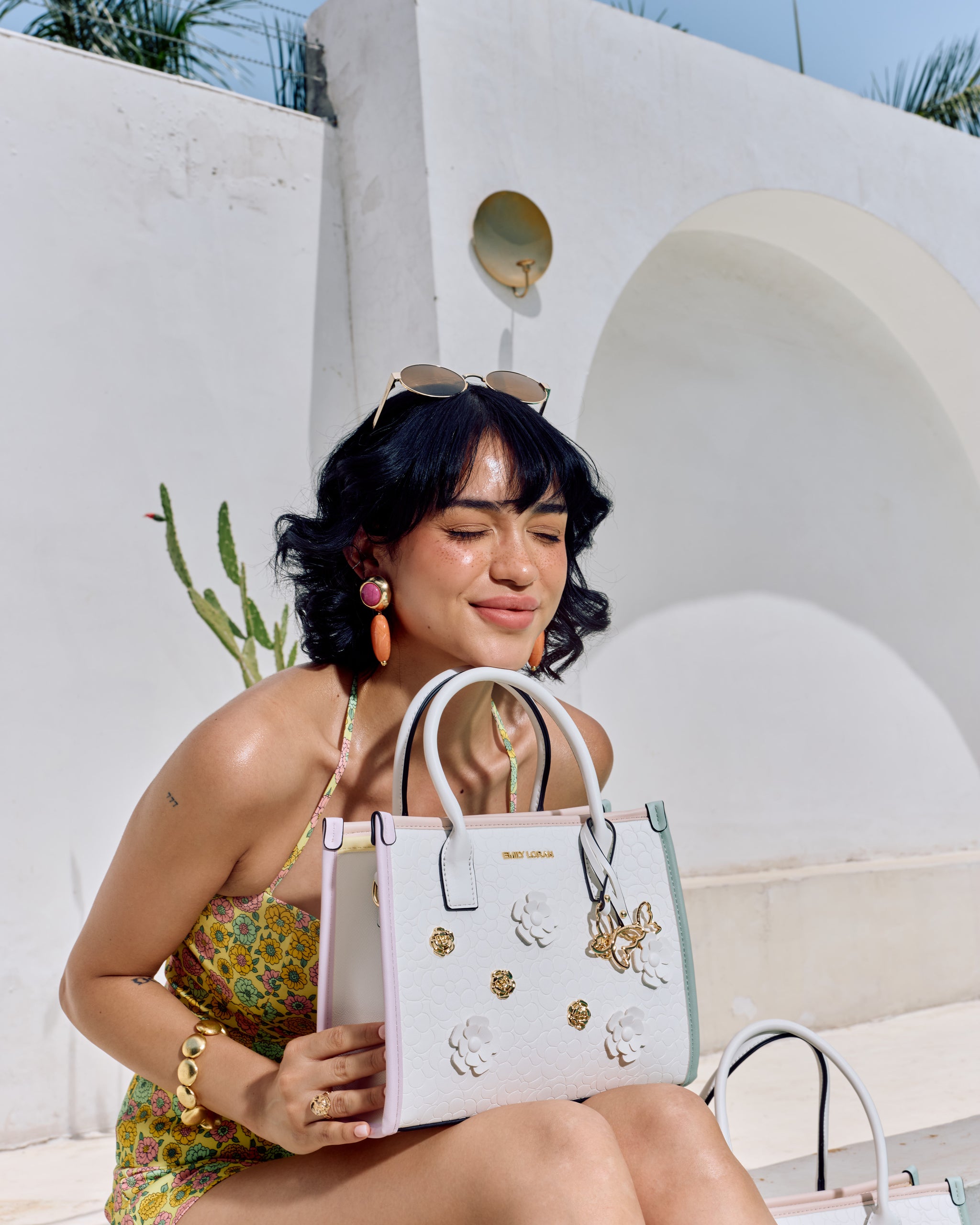 Bloomelle Handbag- White Multi