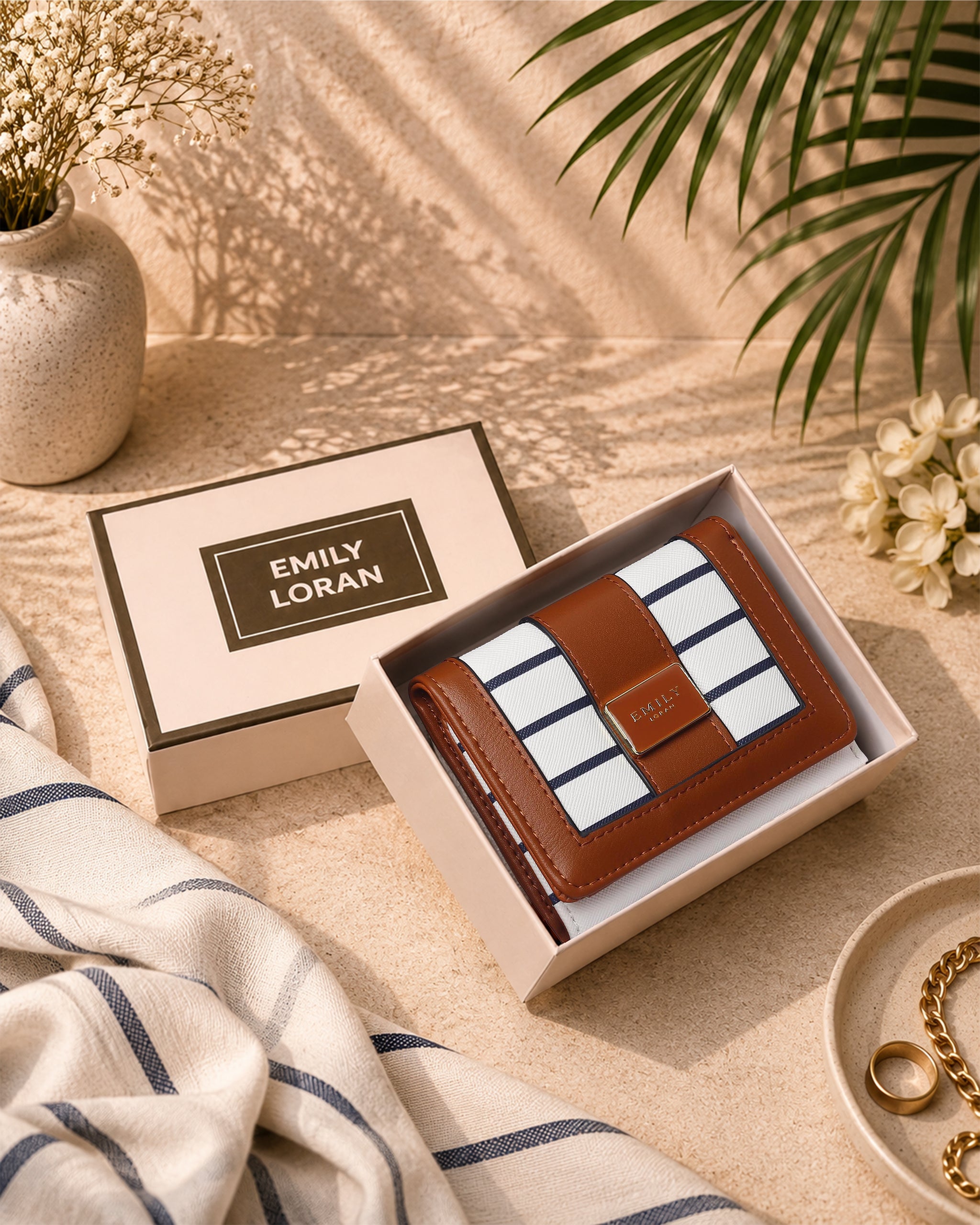 Noelle Mini Wallet- Stripes