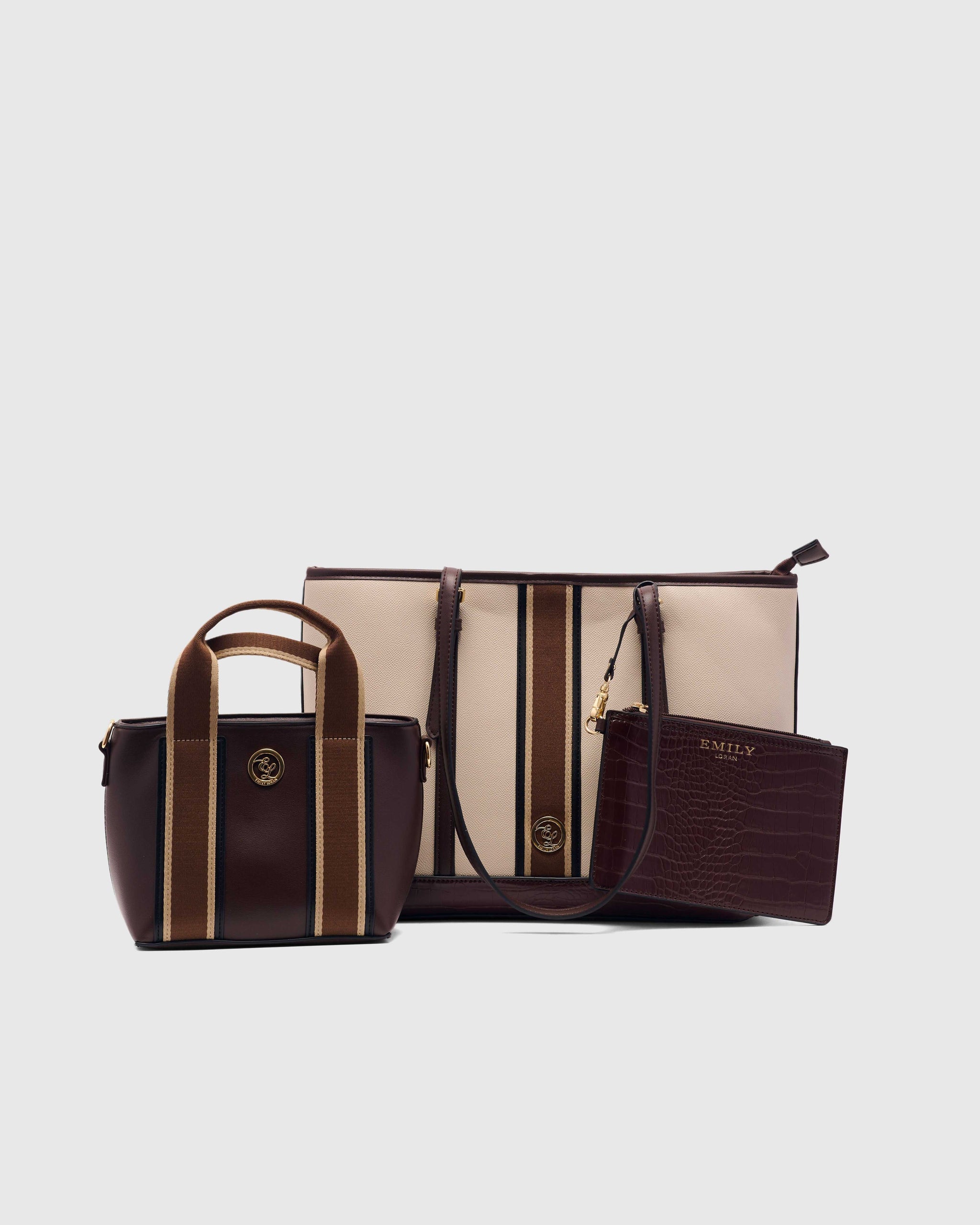 Verra Tote Trio - Dark Brown