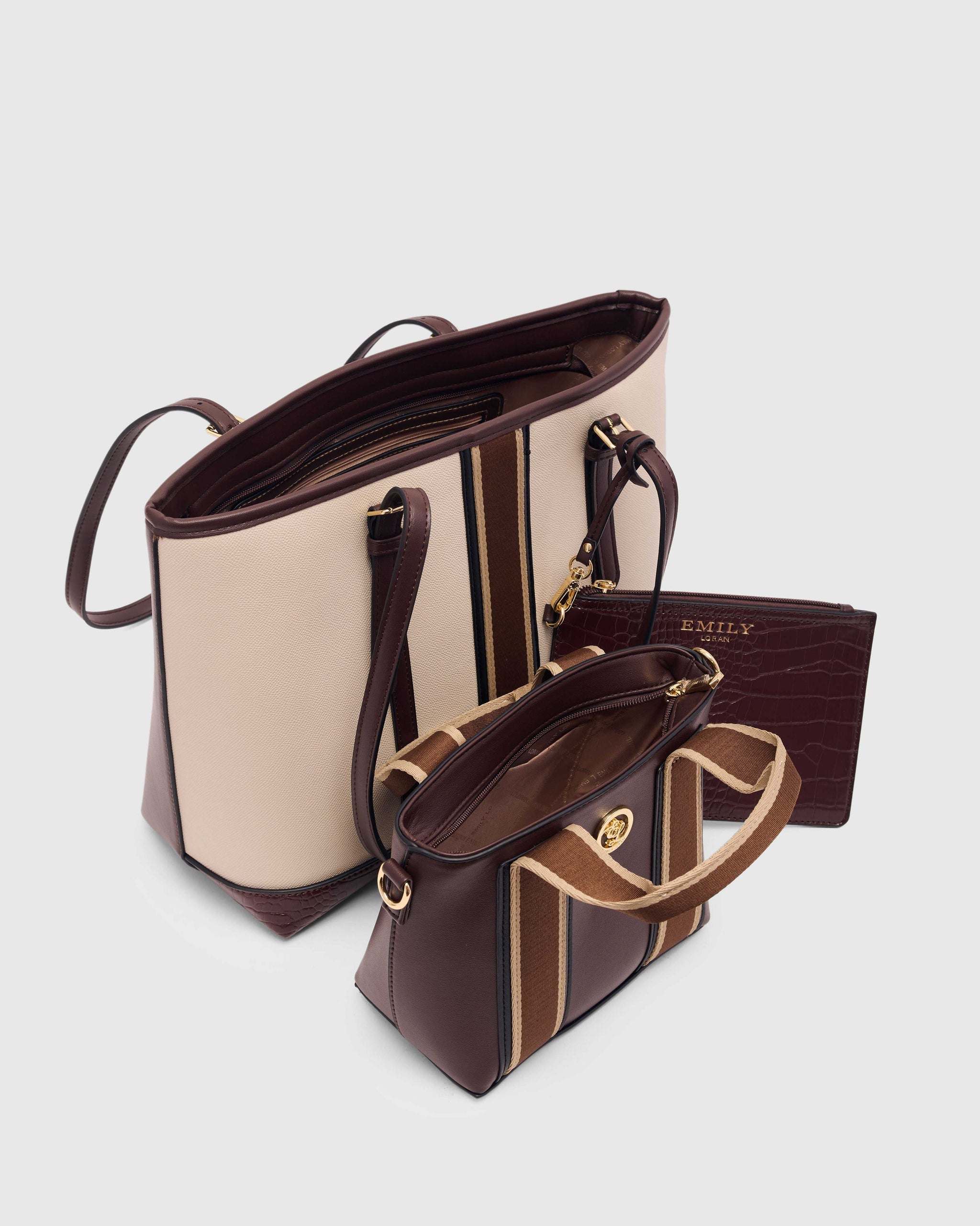 Verra Tote Trio - Dark Brown