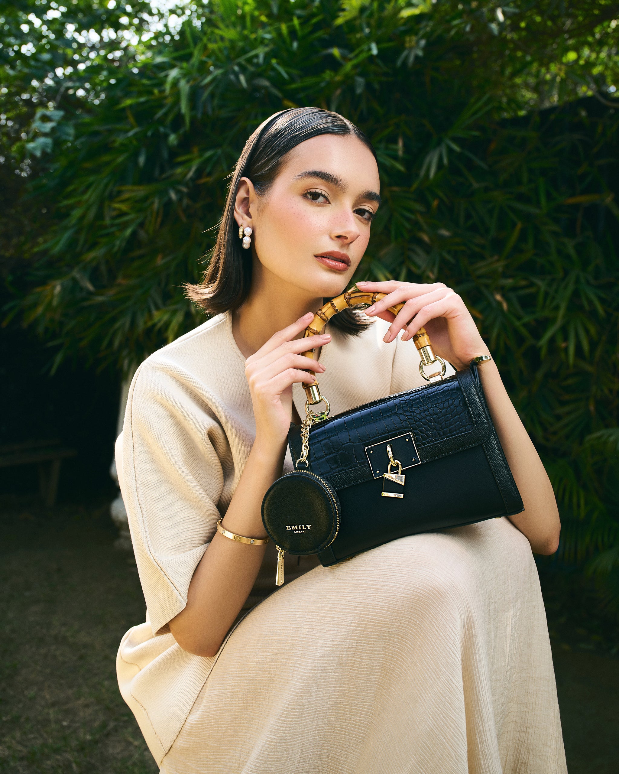 Trellis Handbag - Black