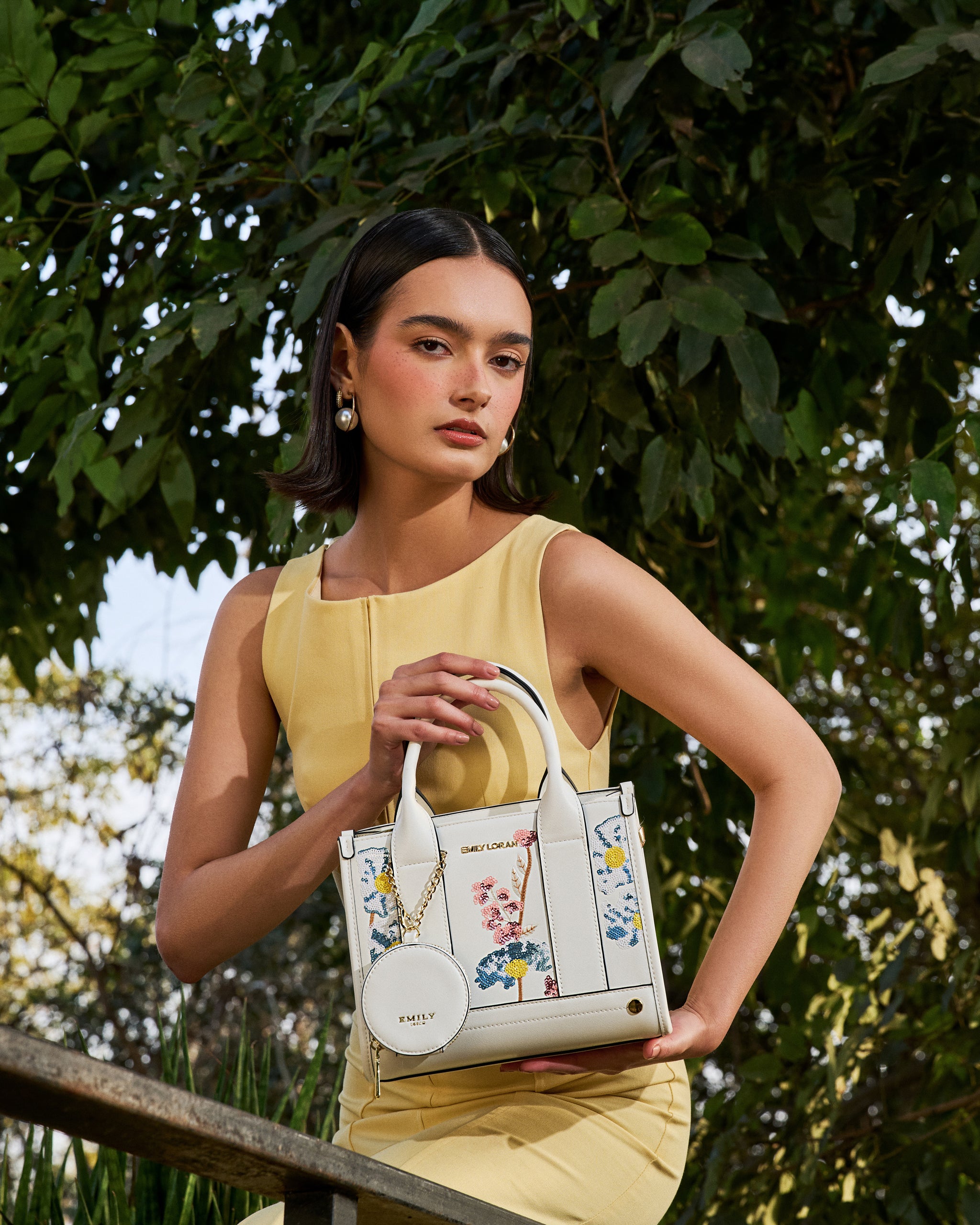 Botanical Handbag - White