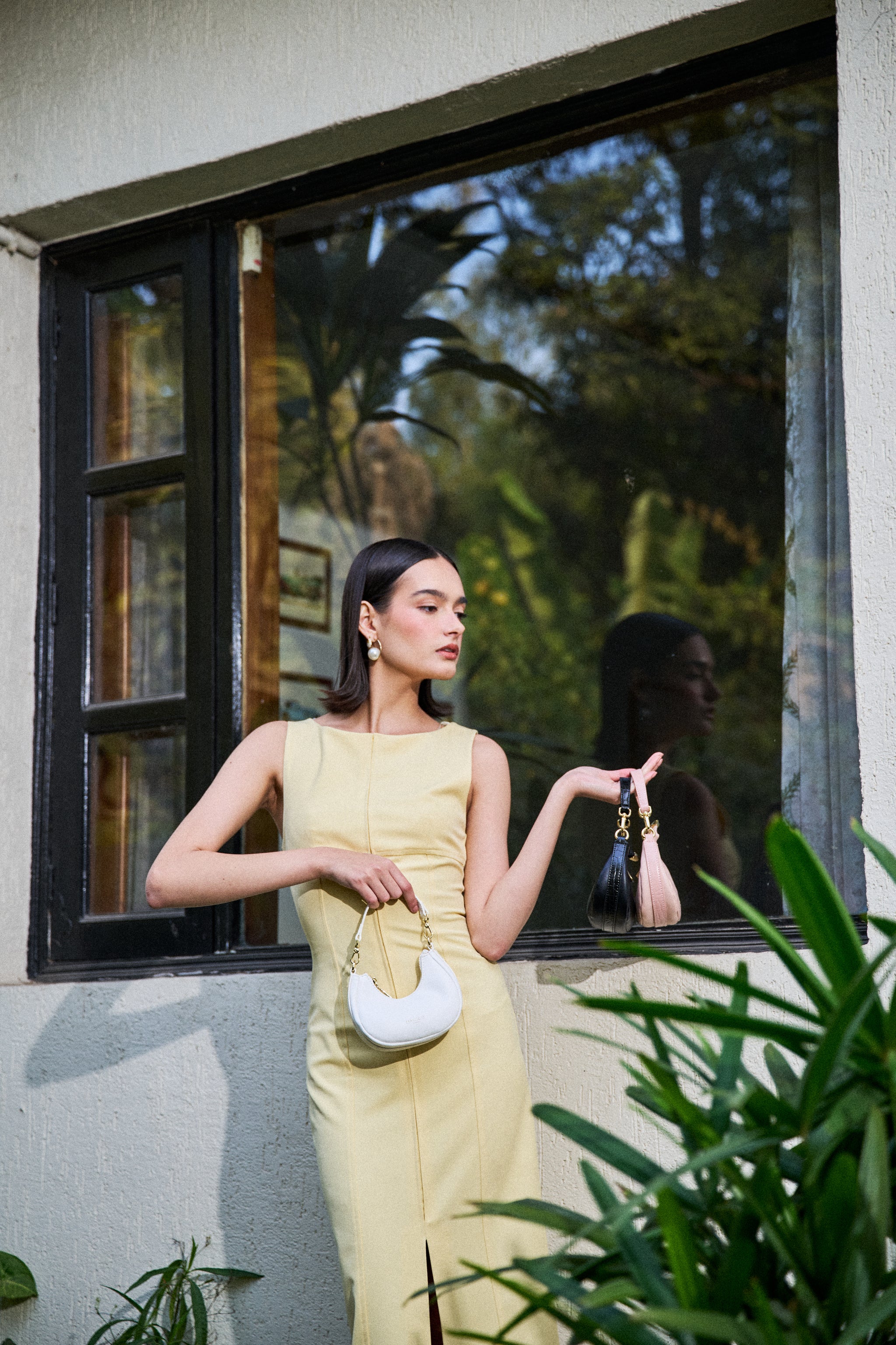 Mini Crescent Bloom Sling - White