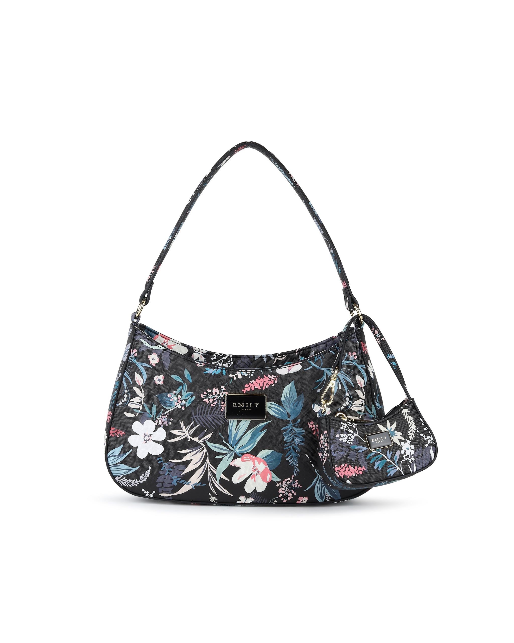 Opaline Duo Shoulder Bag- Black Floral