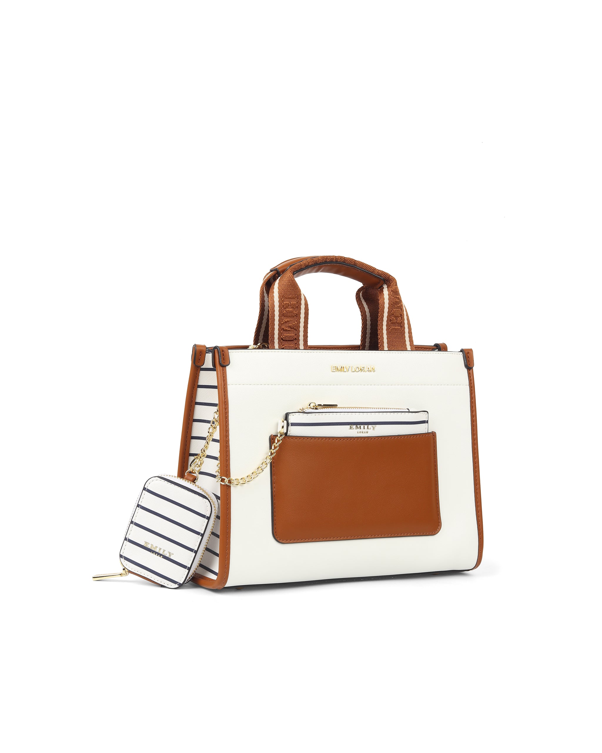 Charm Carry Handbag- Stripes