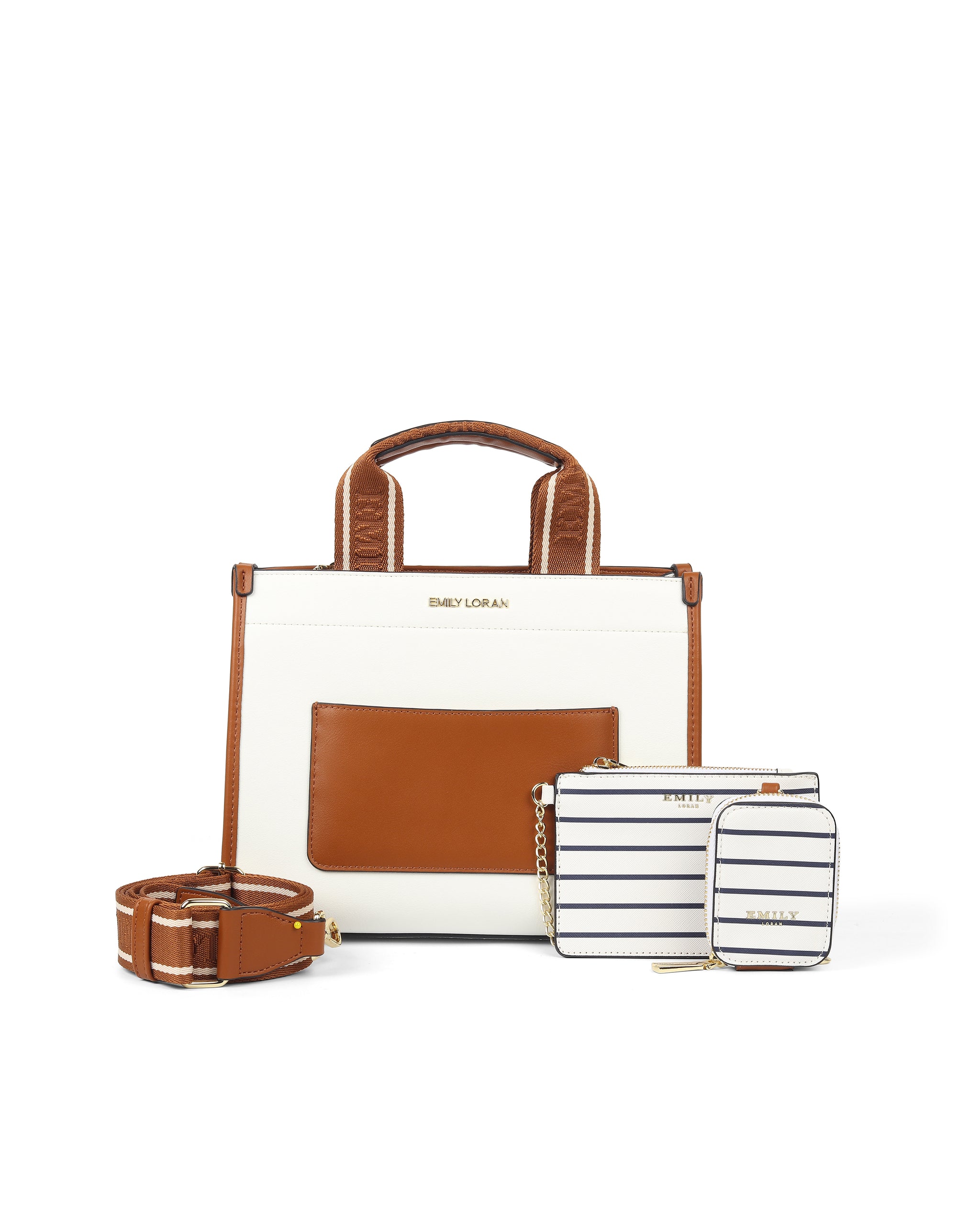 Charm Carry Handbag- Stripes