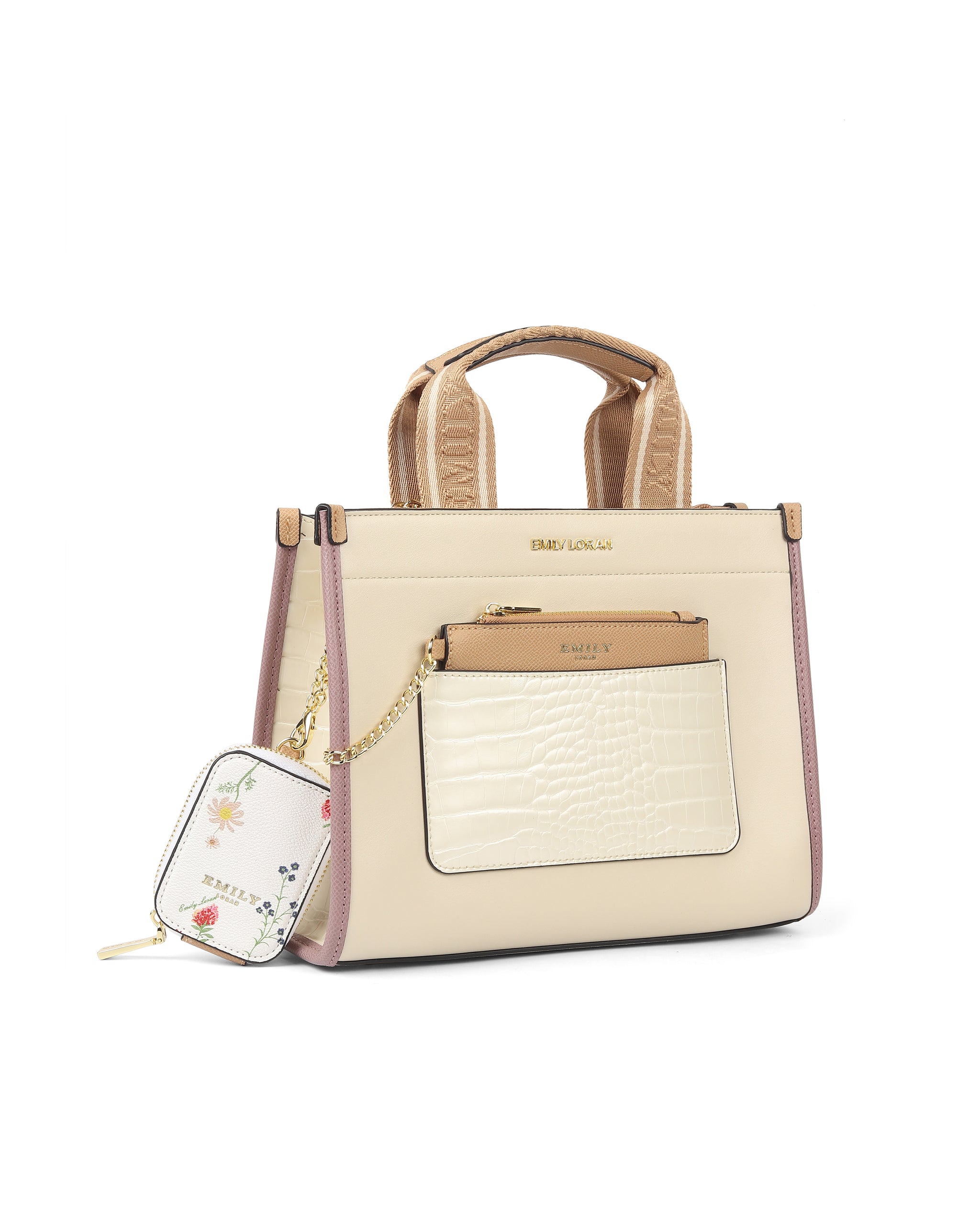 Charm Carry Handbag- Cream