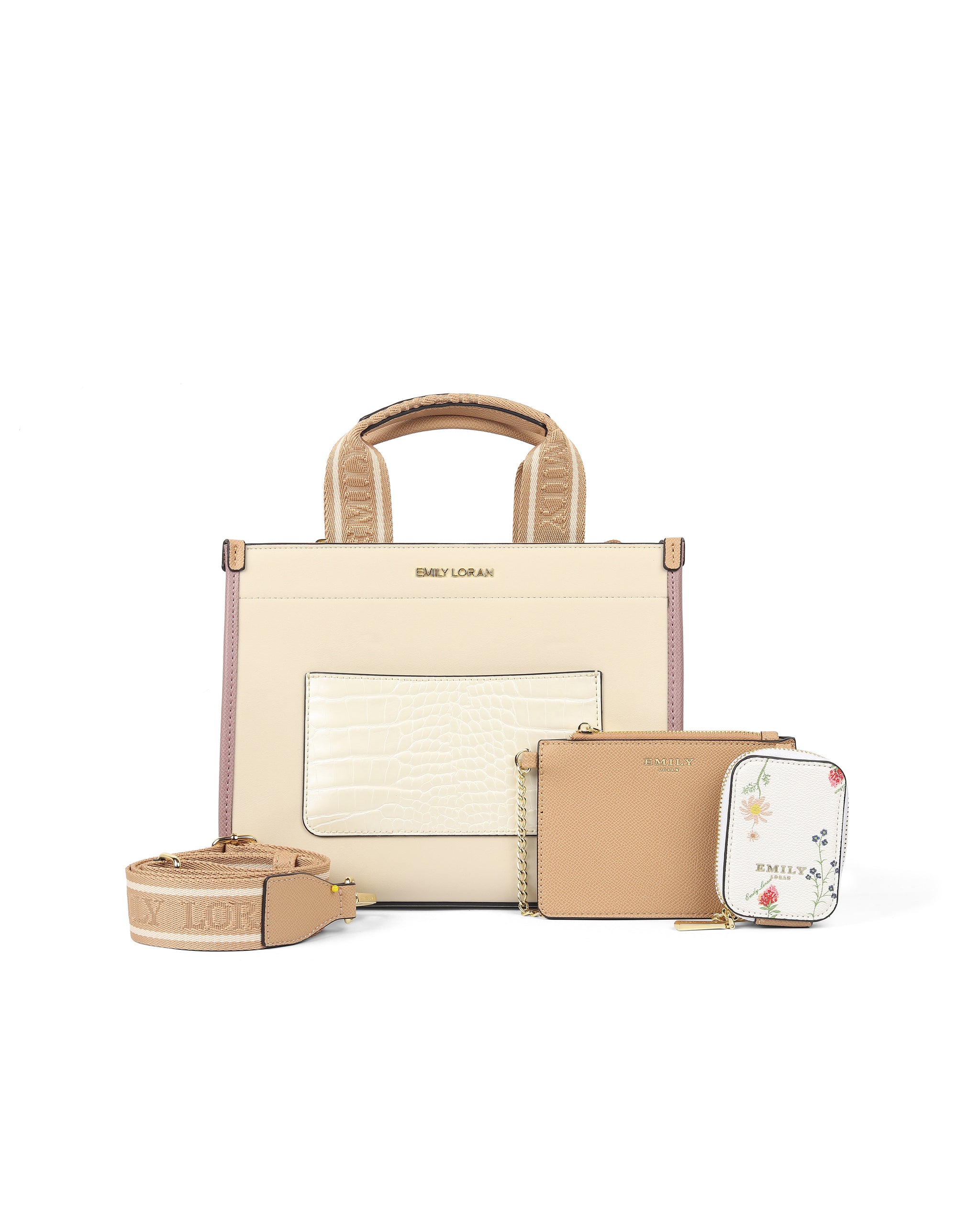 Charm Carry Handbag- Cream