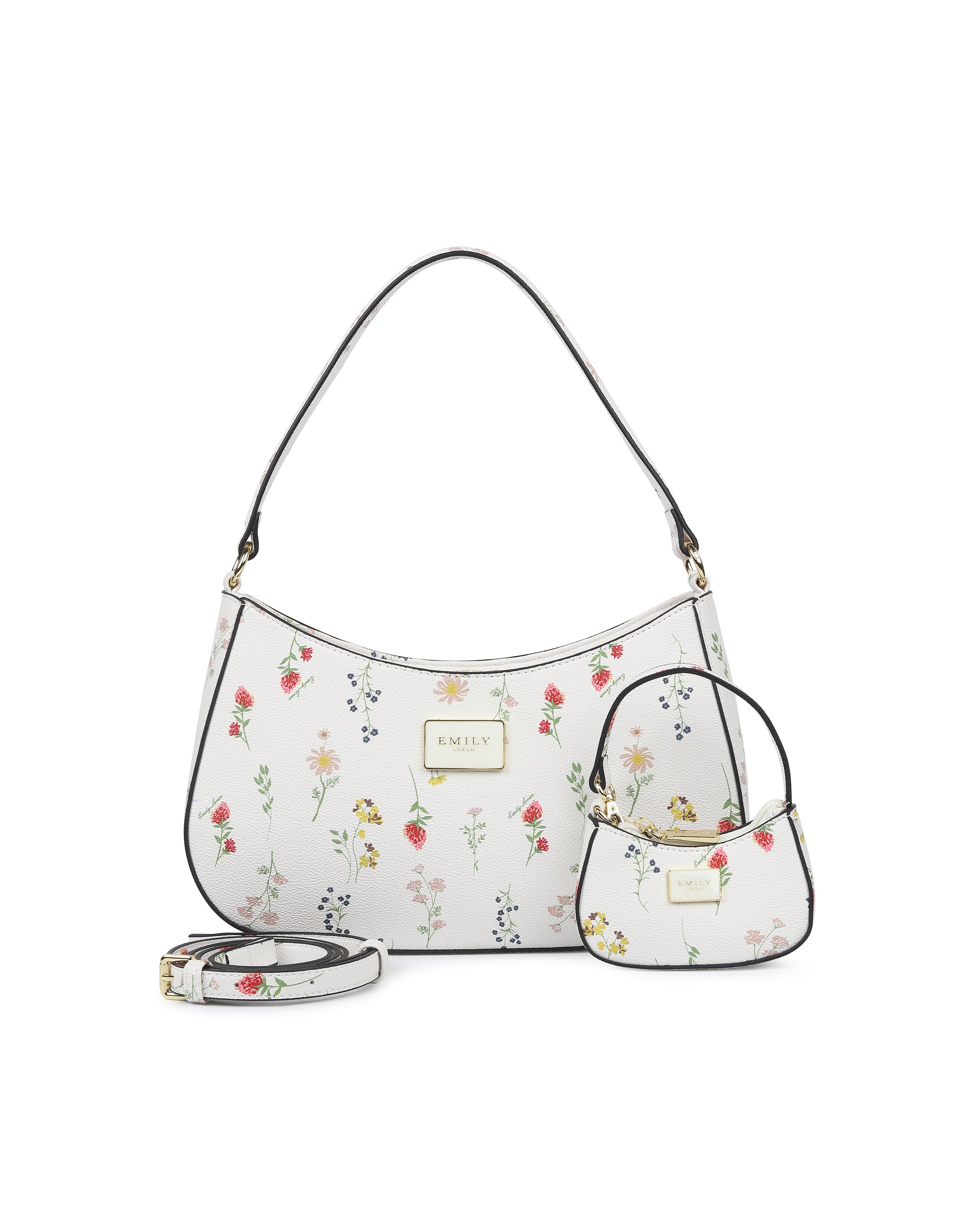 Opaline Duo Shoulder Bag- White Floral