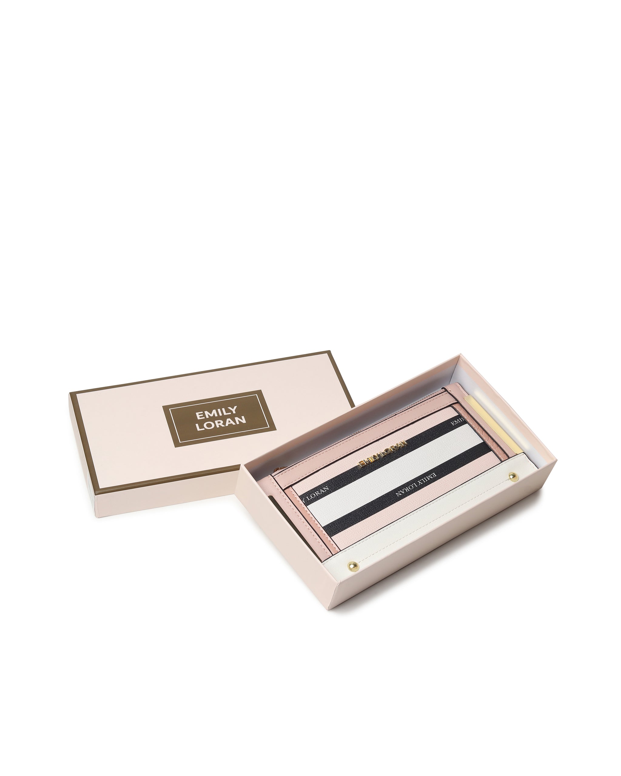 Rosalie Wallet- Pink Stripes