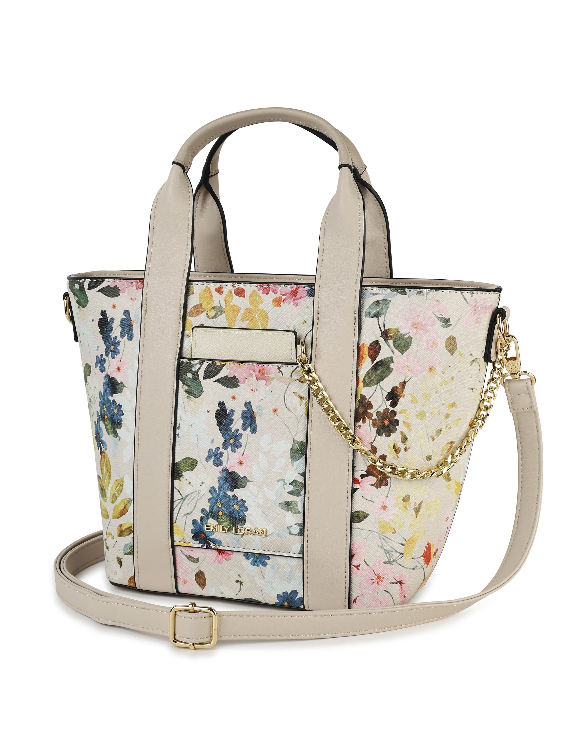 Evie Handbag- Beige Floral