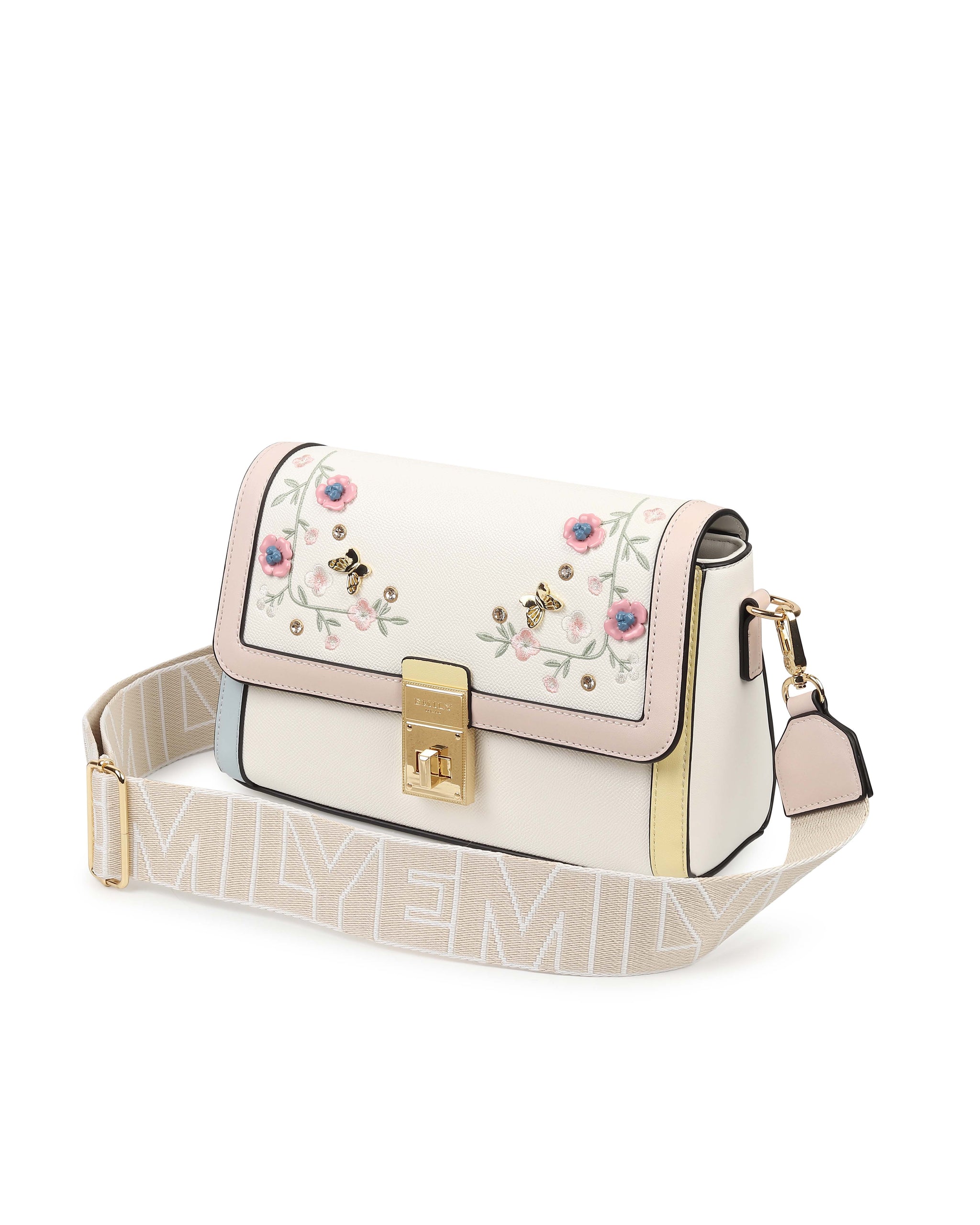 Wildflower Crossbody Bag - White