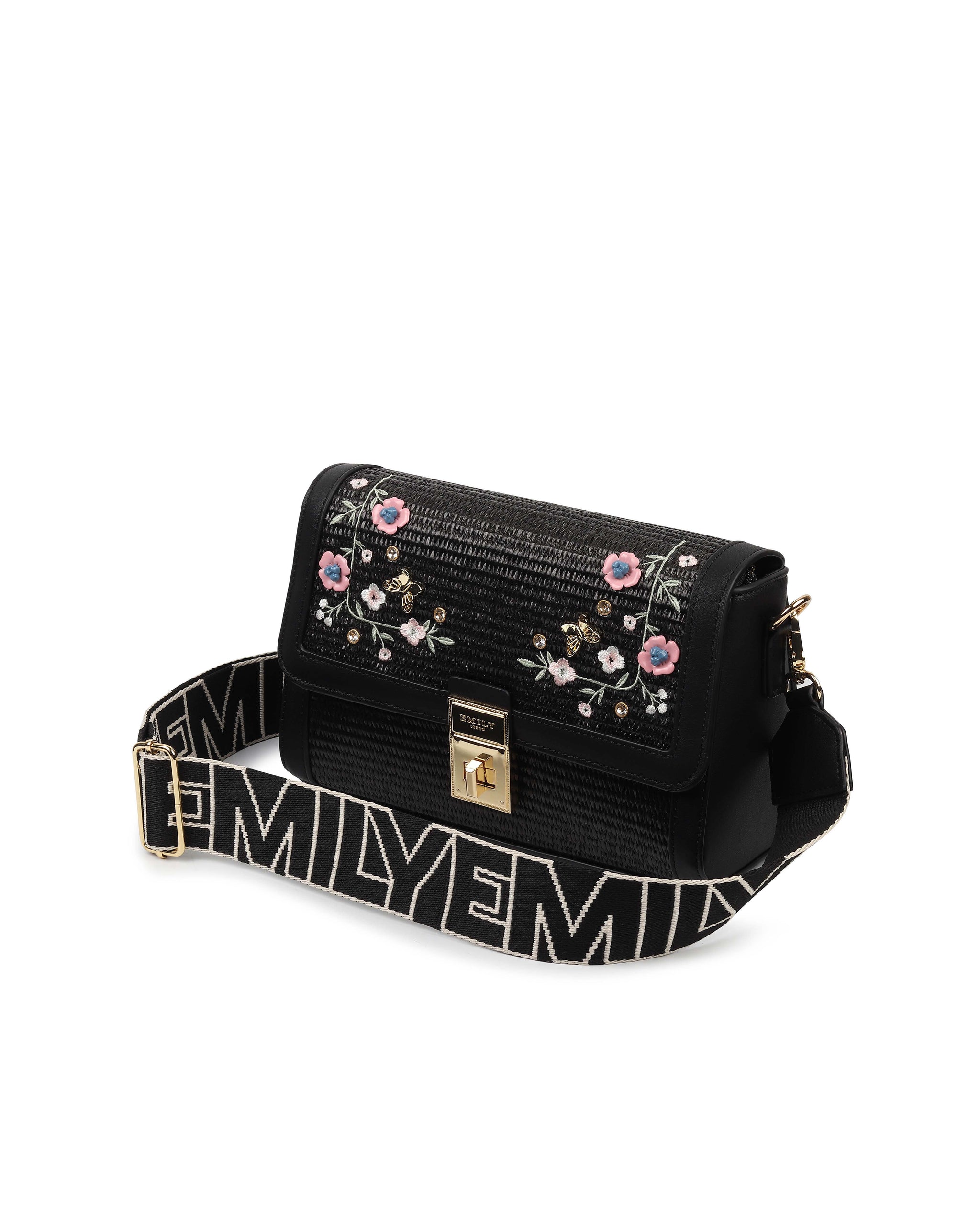 Wildflower Crossbody Bag - Black