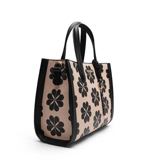 Daisy Bloom Tote Bag - Black