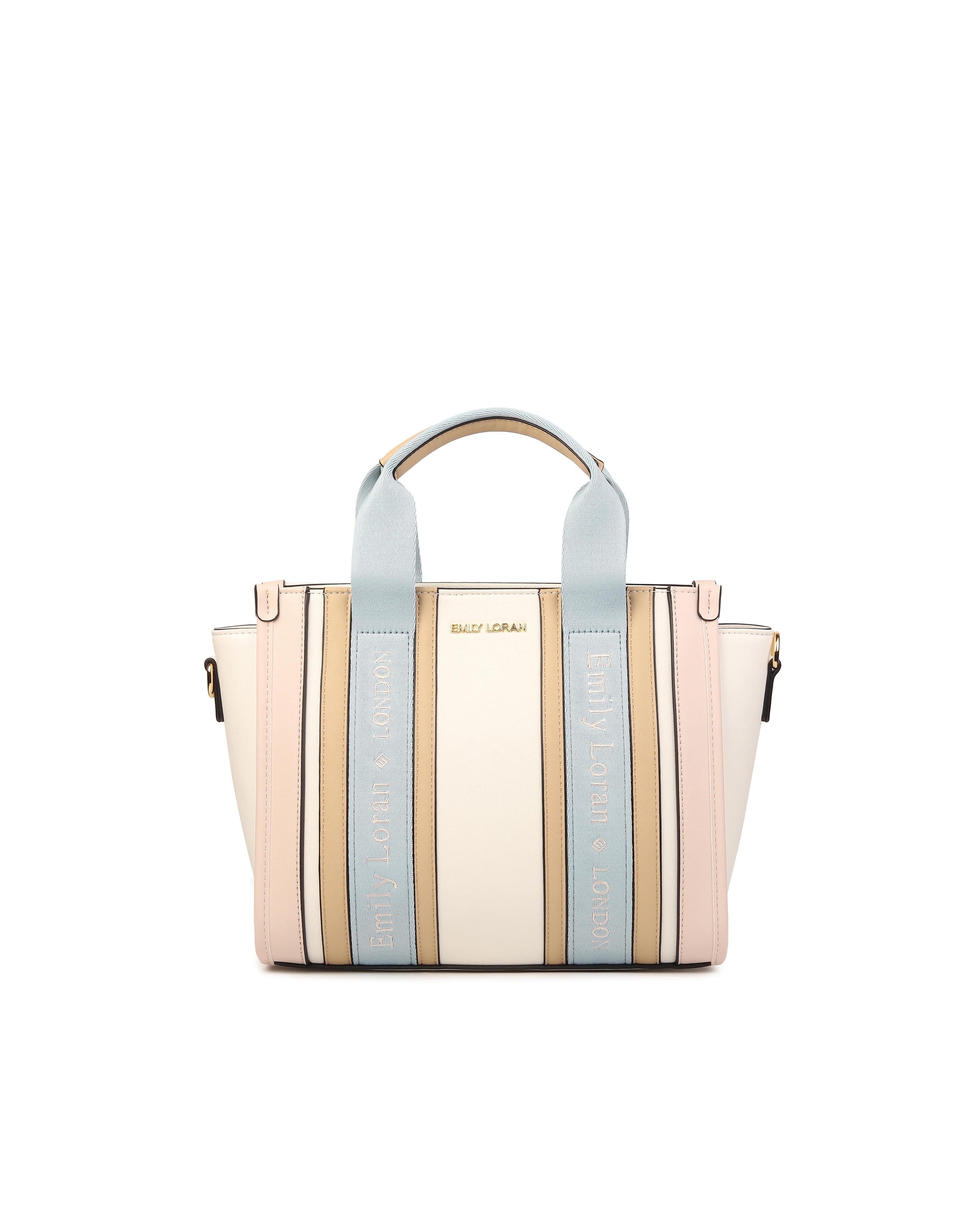 Signature Stripe Tote Bag- White