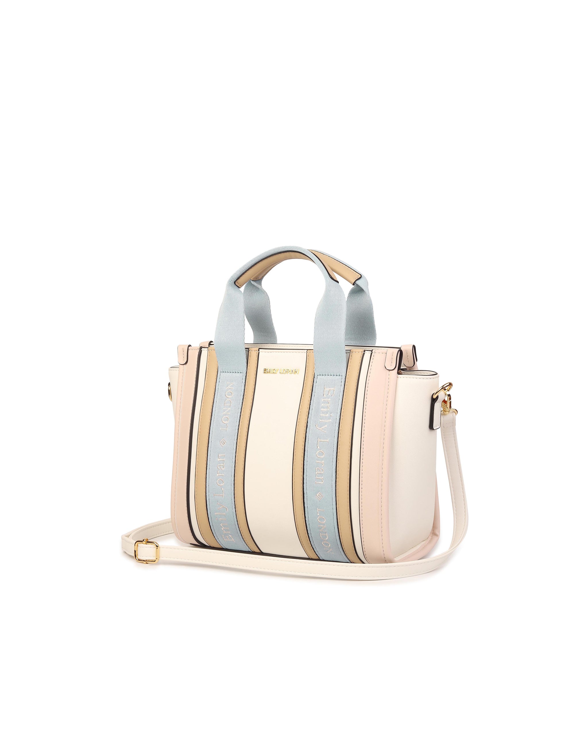 Signature Stripe Tote Bag- White