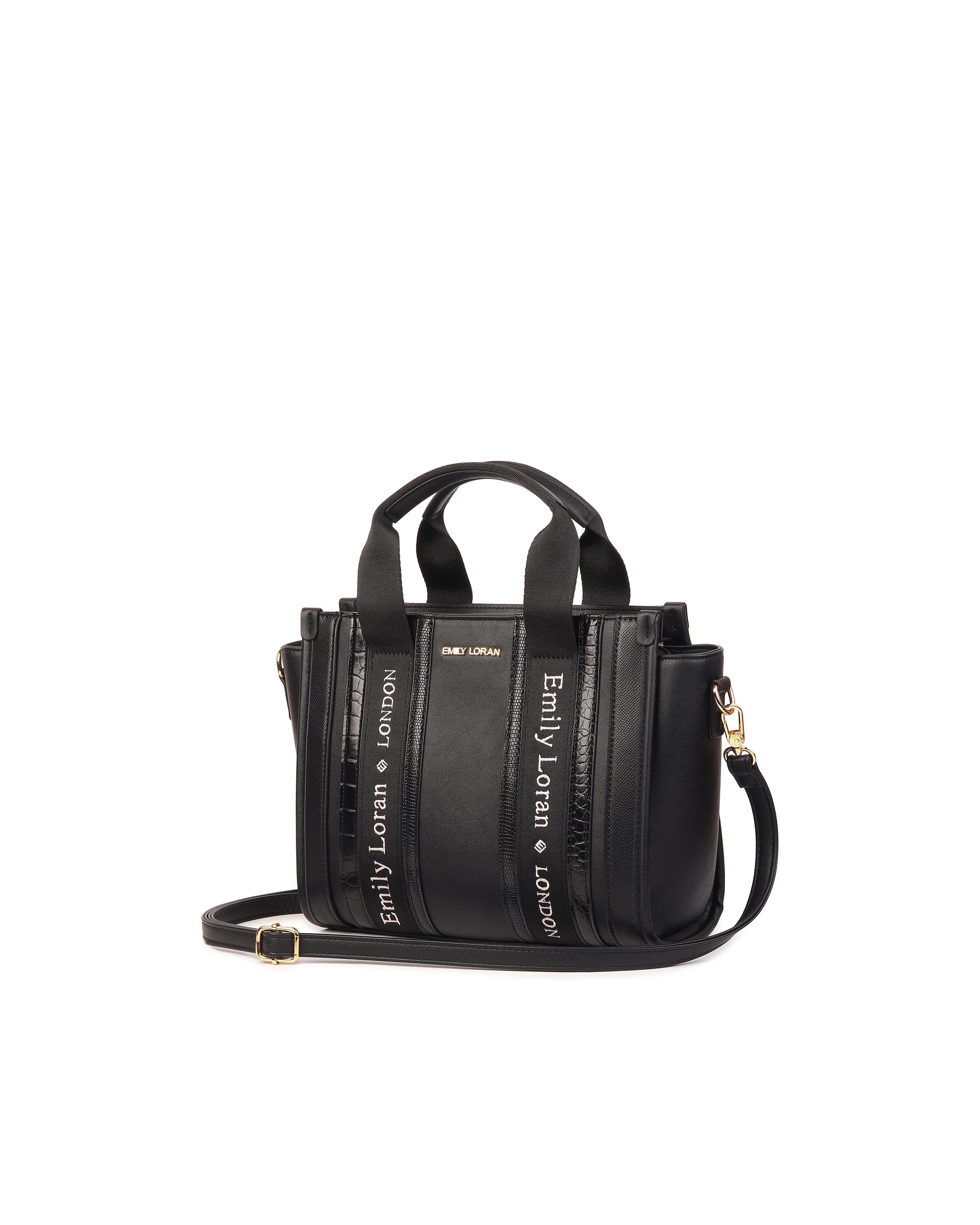 Signature Stripe Tote Bag- Black