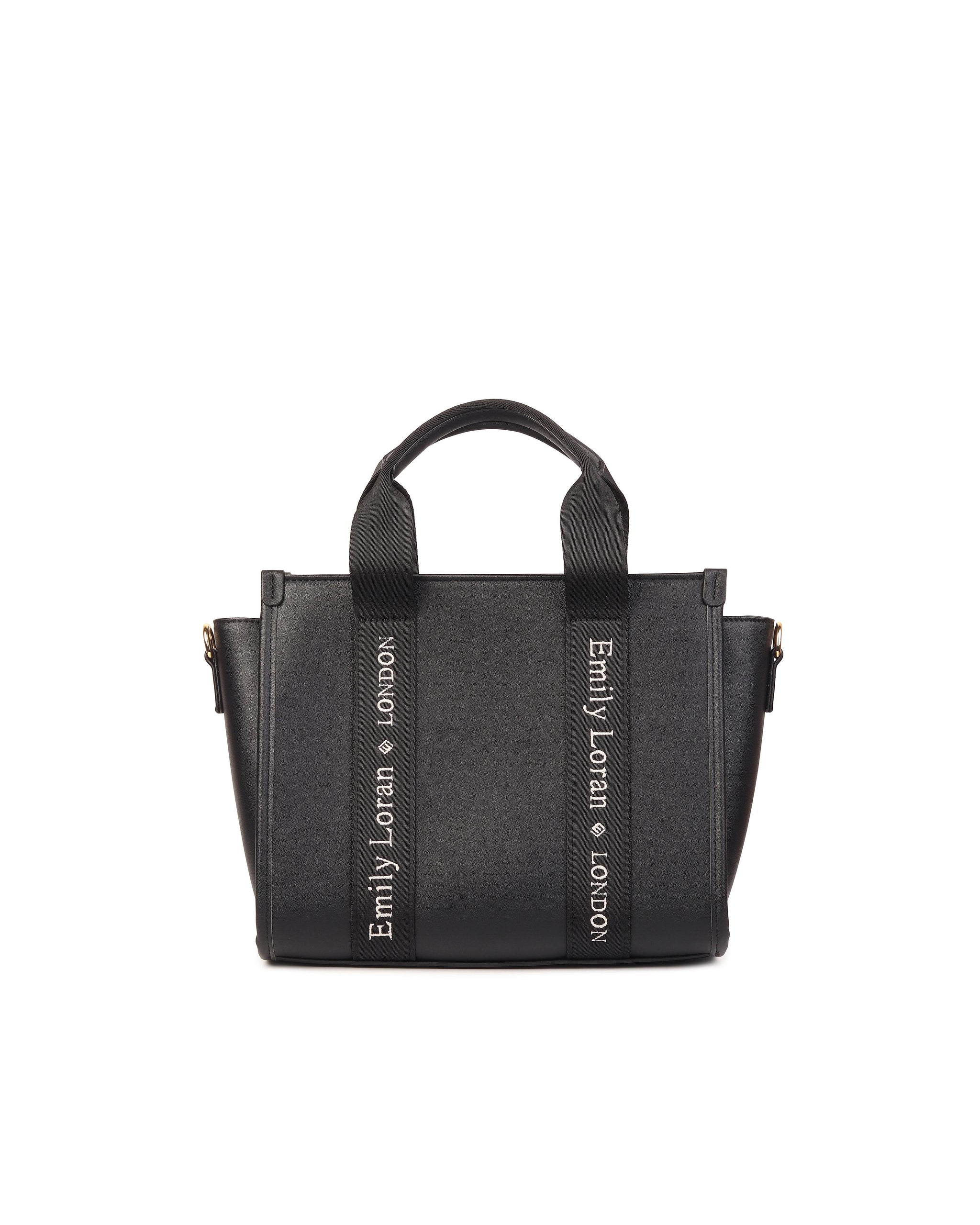 Signature Stripe Tote Bag- Black