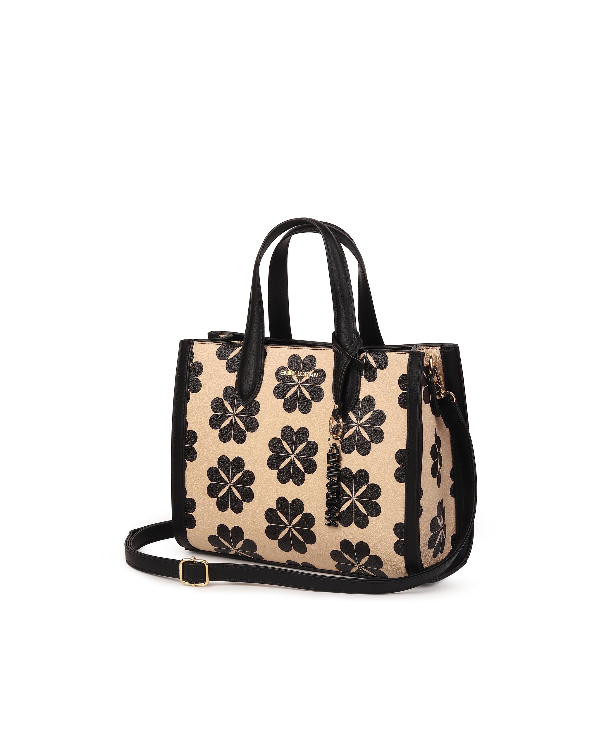 Daisy Bloom Tote Bag - Black