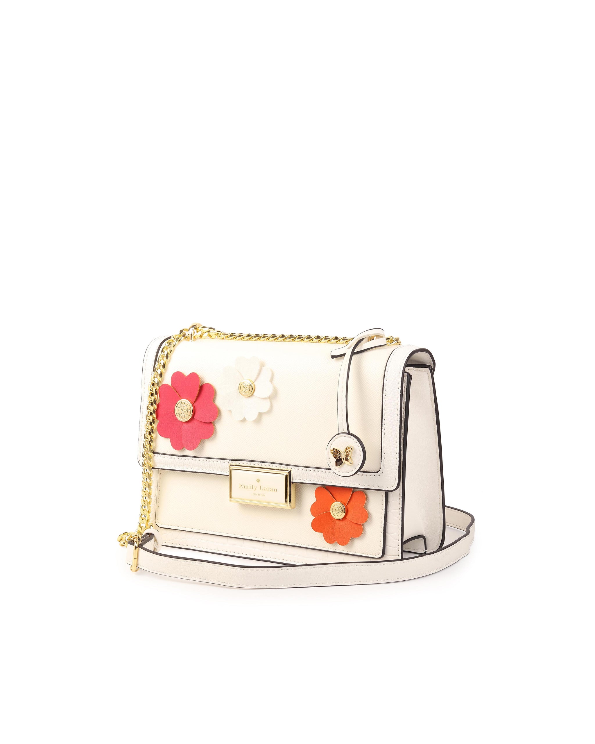 Rosette Luxe Shoulder Bag - White