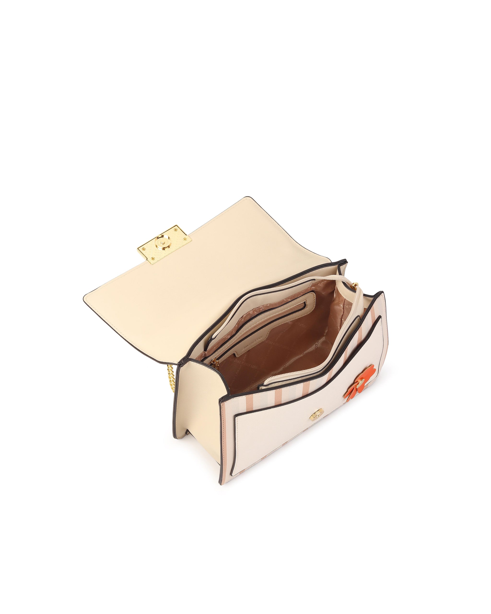 Rosette Luxe Shoulder Bag - Beige
