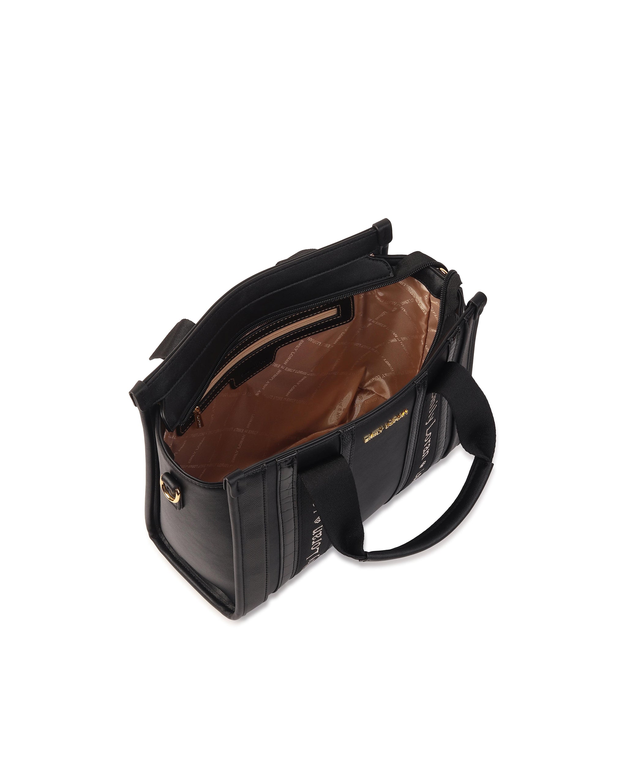 Signature Stripe Tote Bag- Black