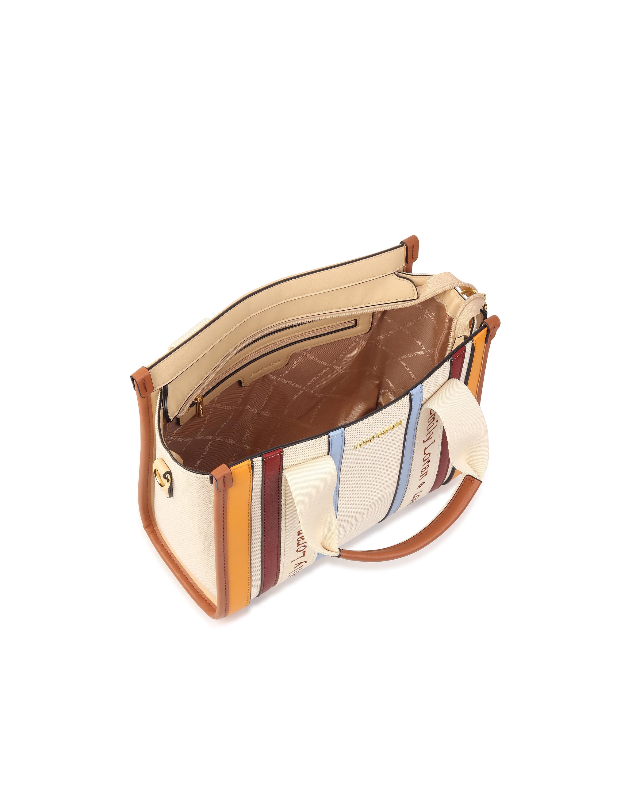 Signature Stripe Tote Bag- Beige