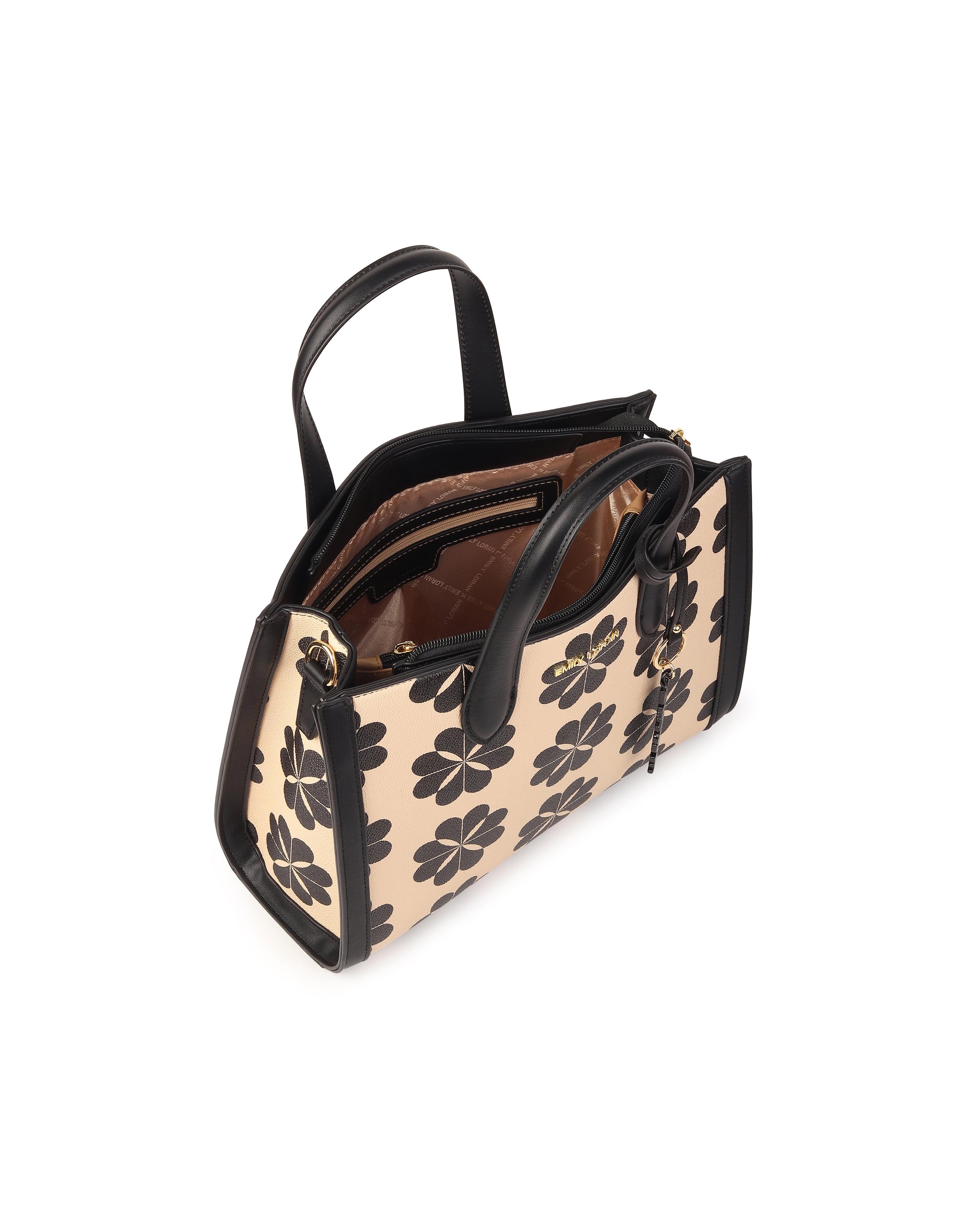Daisy Bloom Tote Bag - Black