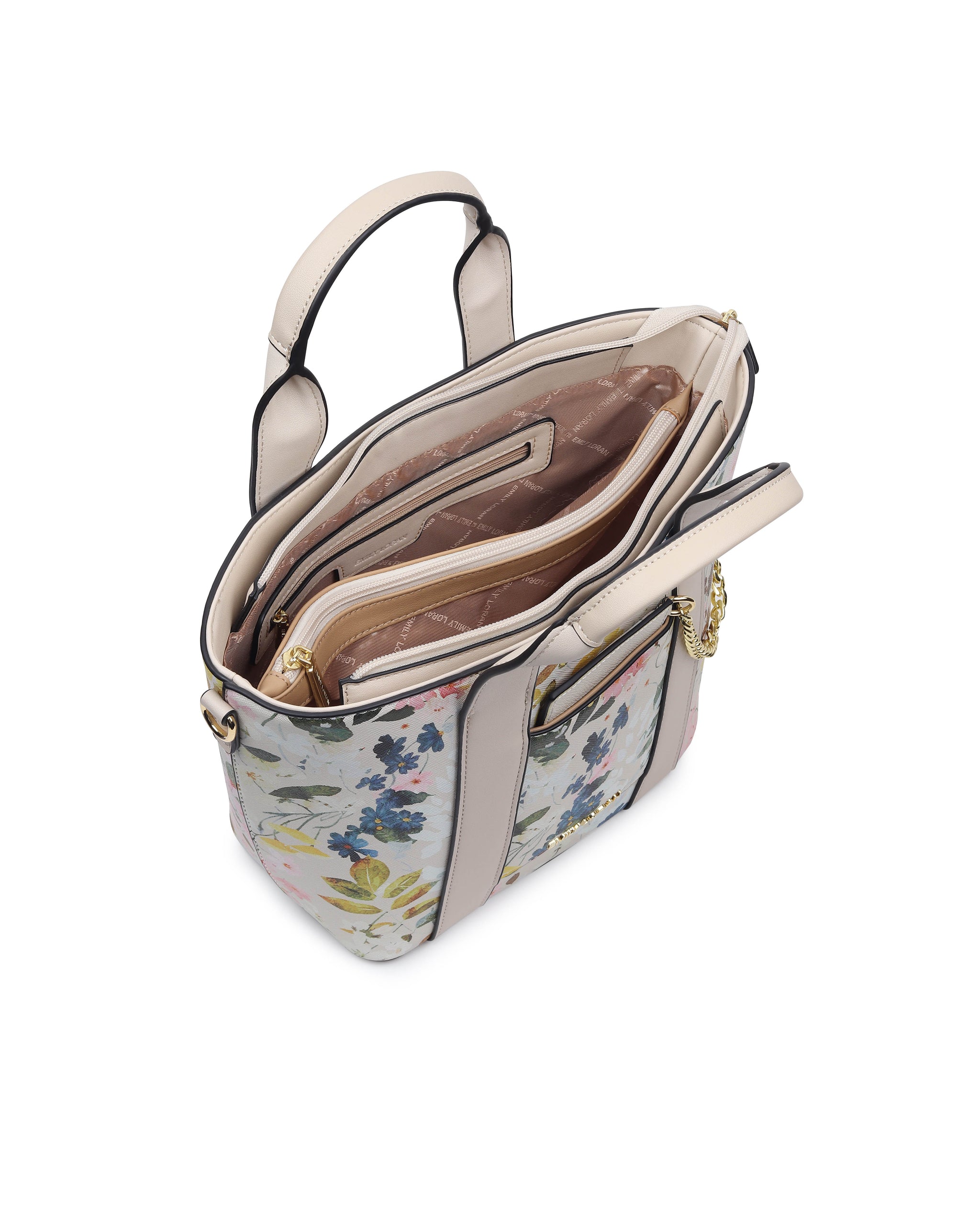 Evie Handbag- Beige Floral