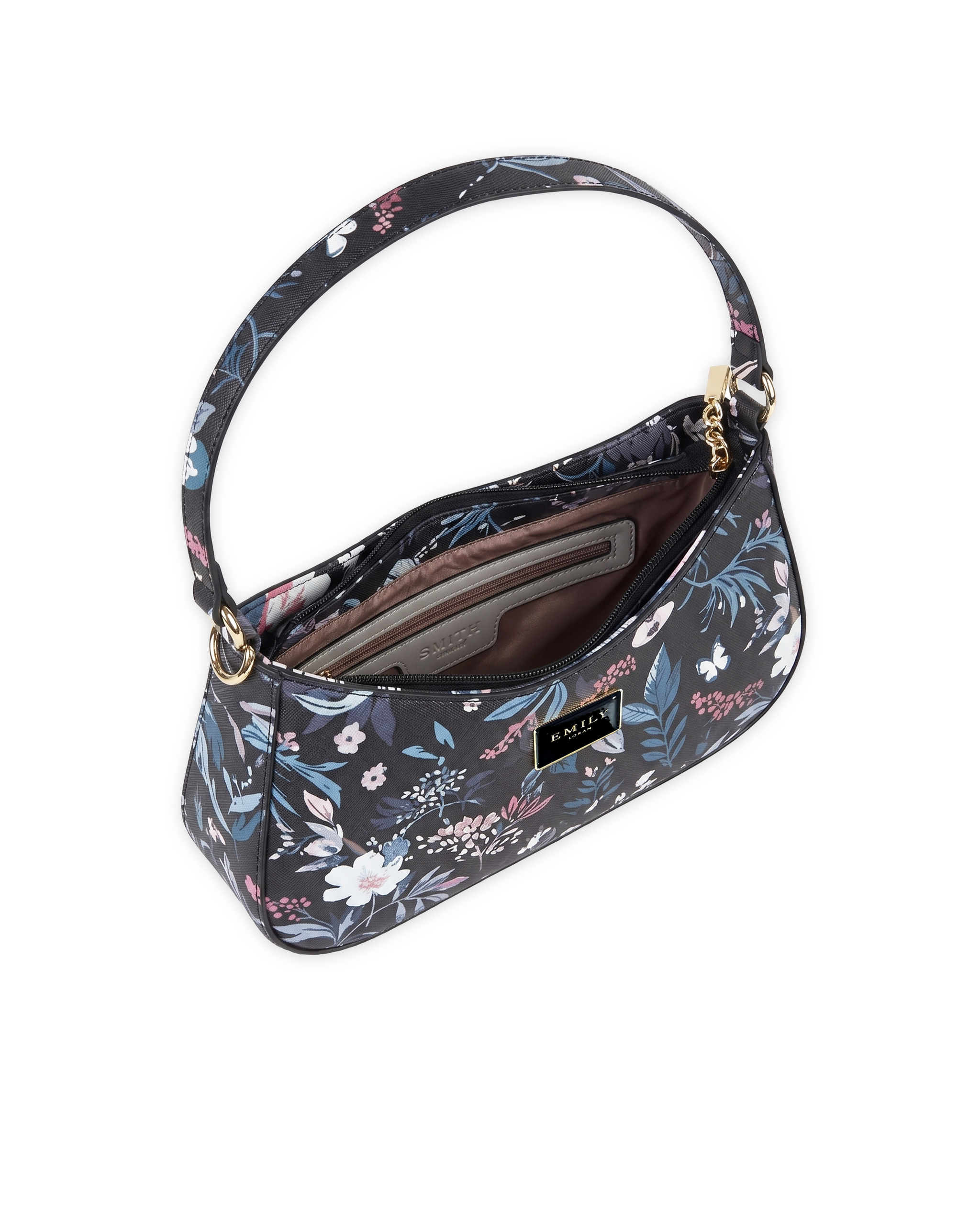 Opaline Duo Shoulder Bag- Black Floral