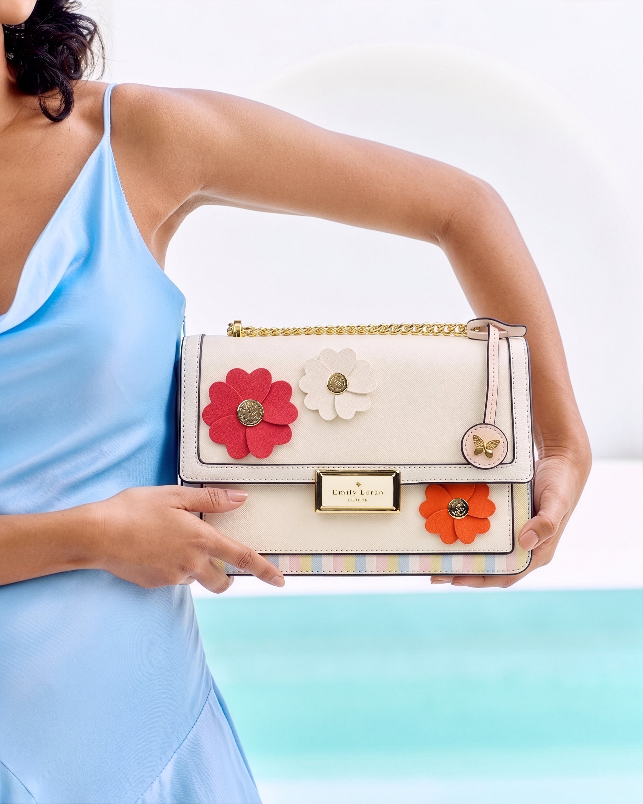 Rosette Luxe Shoulder Bag - Pink