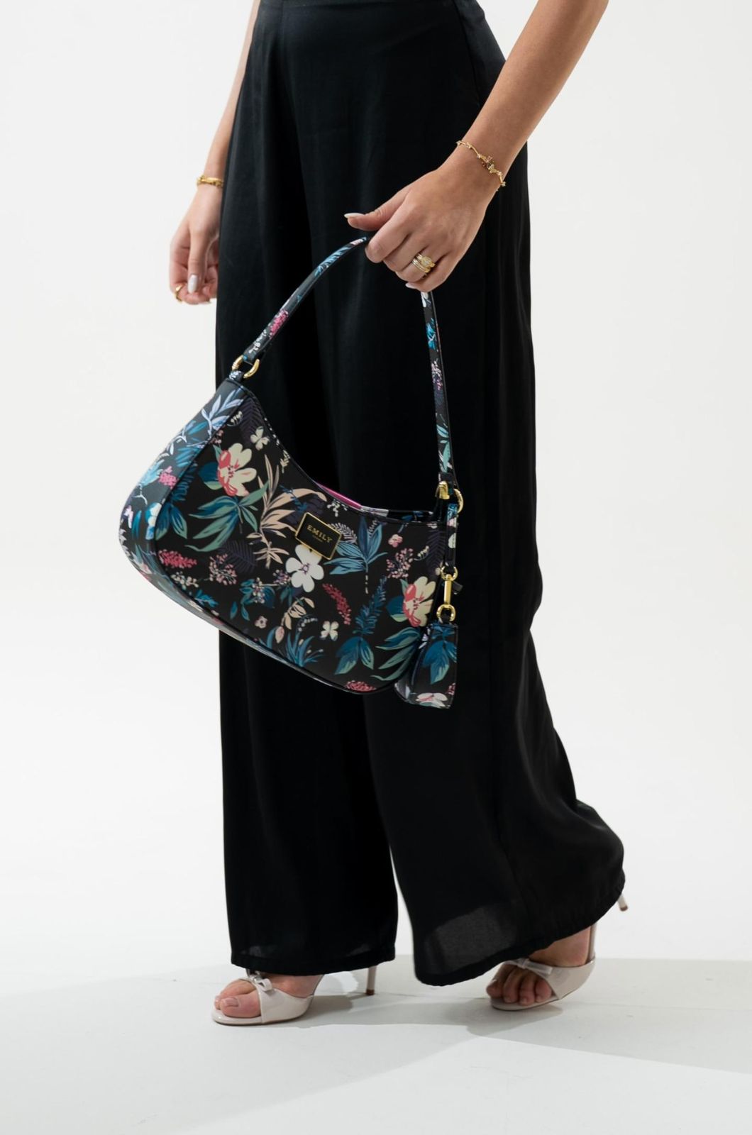 Opaline Duo Shoulder Bag- Black Floral