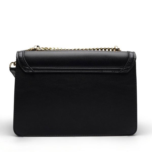 Rosette Luxe Shoulder Bag - Black