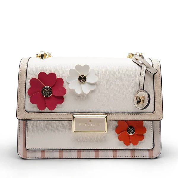 Rosette Luxe Shoulder Bag - Beige
