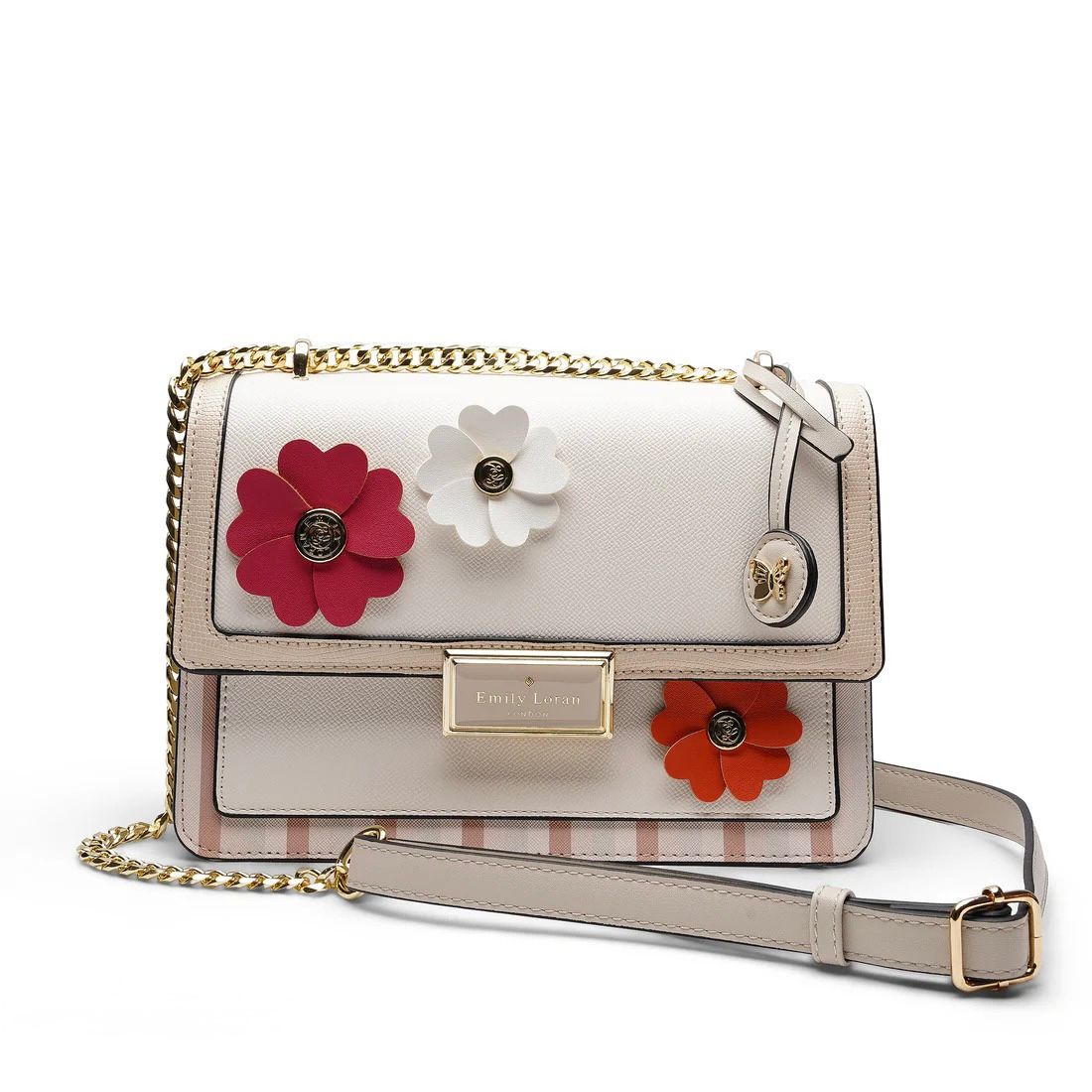 Rosette Luxe Shoulder Bag - Beige