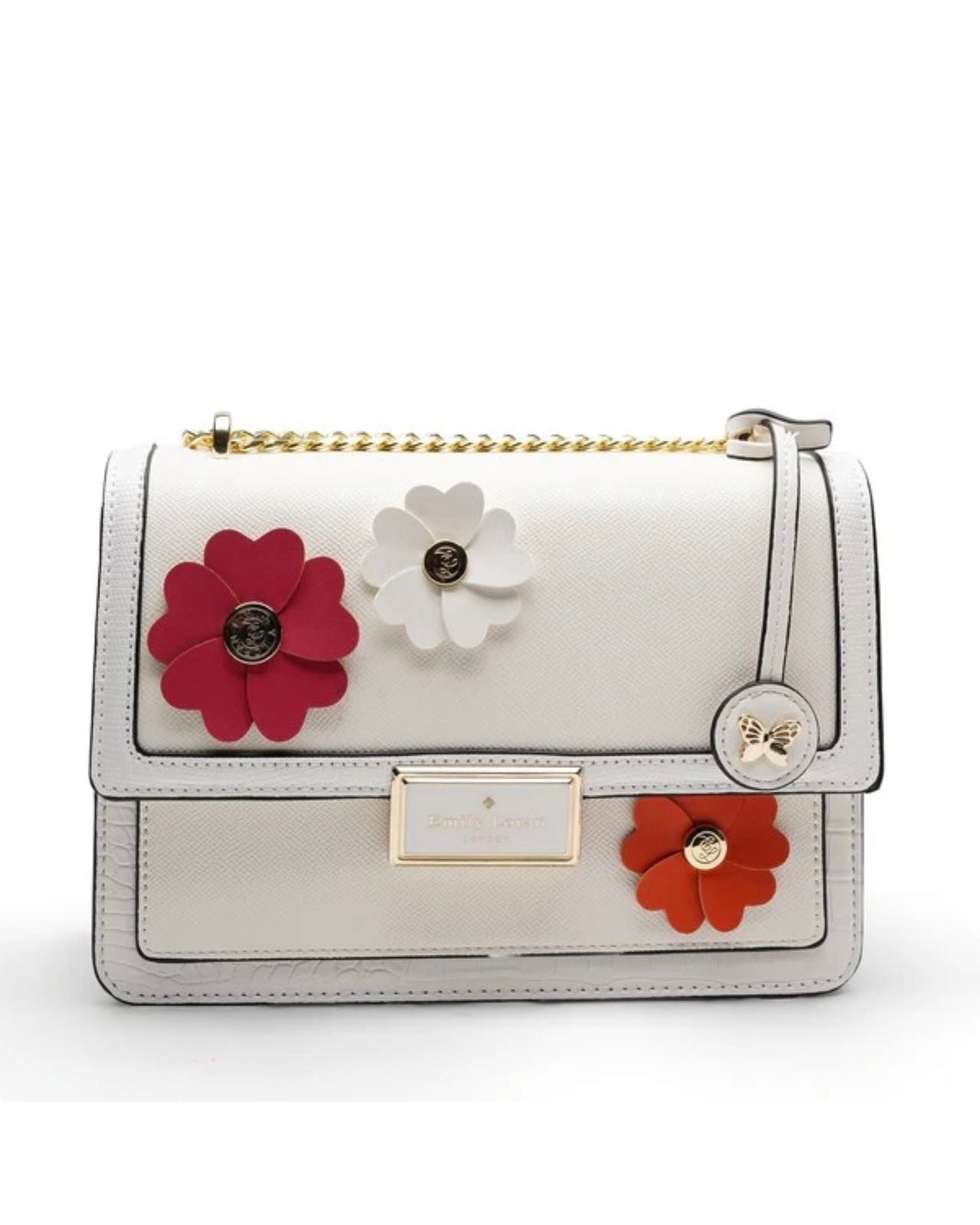 Rosette Luxe Shoulder Bag - White